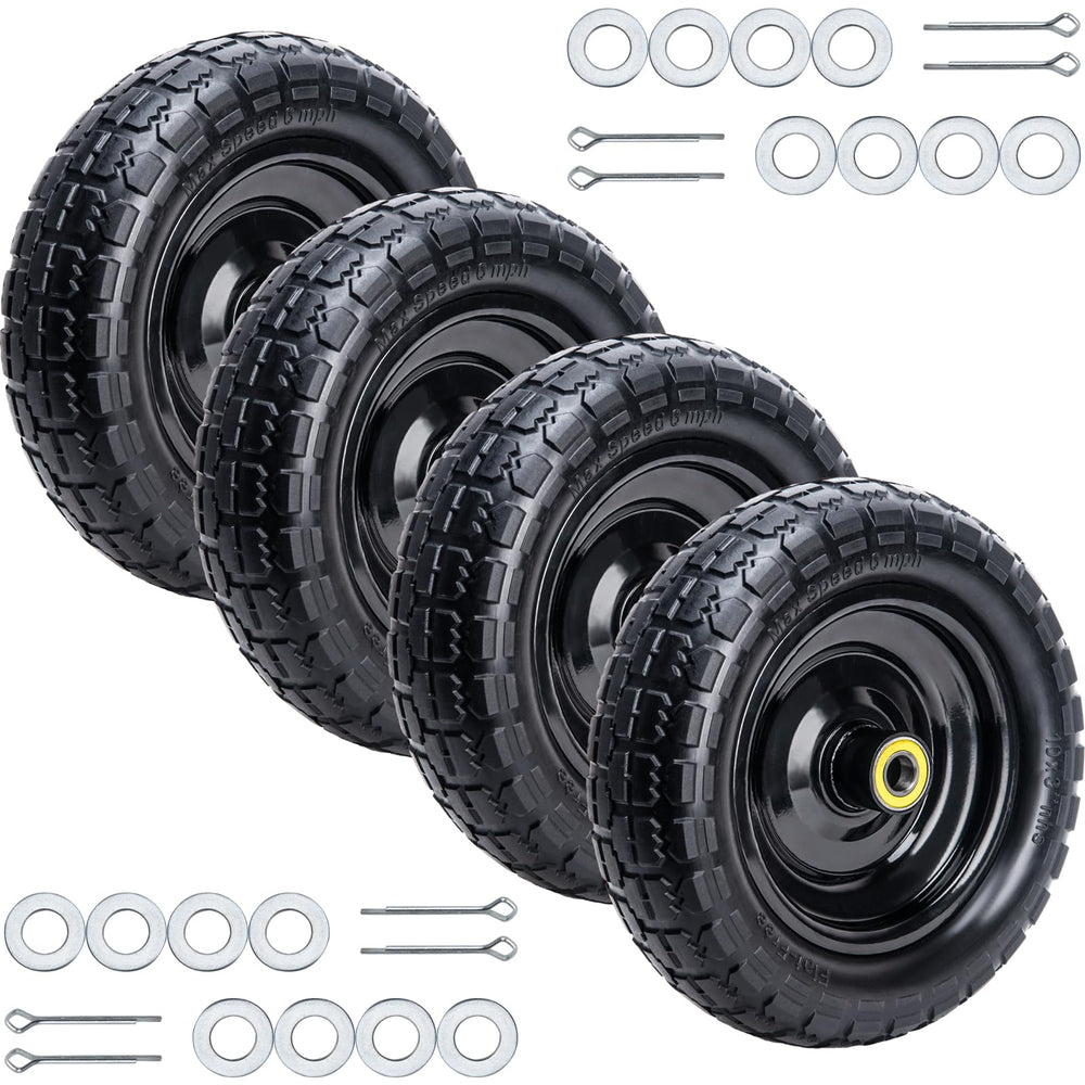 ASDFGHT front view of 10-inch solid wheels showing complete set and benefit durable replacement