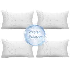 Ashler Home Deco front view of four 12x20 lumbar pillows showing full set benefit