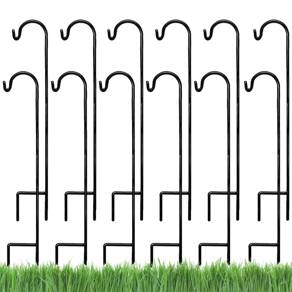 AshmanOnline 12-pack front view showing all black shepherd hooks and packaging benefit durability