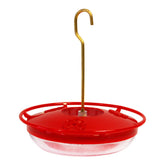 Aspects Hummzinger front view showing bright red feeder attracting birds