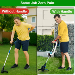 aspireartisans mounted on a string trimmer showing improved posture and control