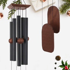 ASTARIN front view of 36 inch wind chime showing elegant black finish and full length benefits