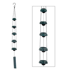 ASTARIN front view of five-bell wind chime showing elegant red copper finish and balance benefit