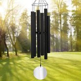 ASTARIN front view of full 45-inch wind chimes showing elegant silhouette and balance