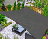 AsterOutdoor front view of rectangle shade sail showing full coverage benefit