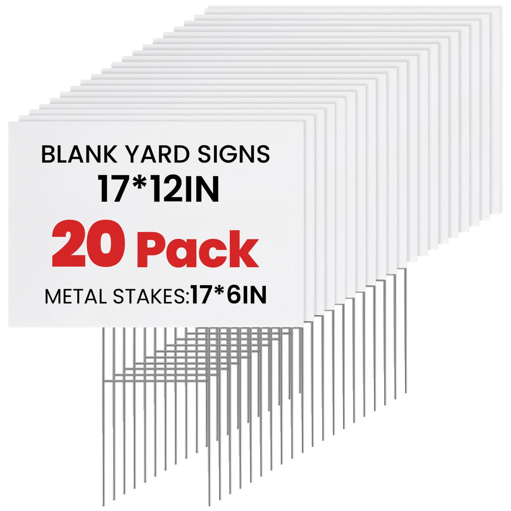 AstrivixDD front view of 20-pack signs showing tidy stack and clear edges, durable kit benefit