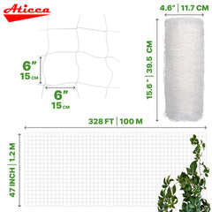 Aticca closeup mesh detail showing 6-inch squares and durable weave advantage