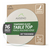 Augeno front view of round glass top showing clean surface and modern look