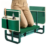 AUROPEAK front view of kneeler-seat showing reversible design and stability