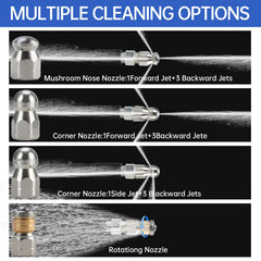AURORA CAR rotating nozzle close-up showing jets that provide even pipe cleaning