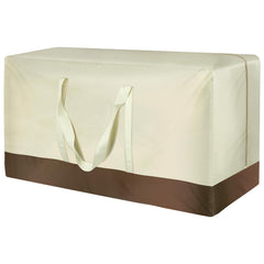 Aurragiy front view of beige storage bag showing full zipper and handles for protection