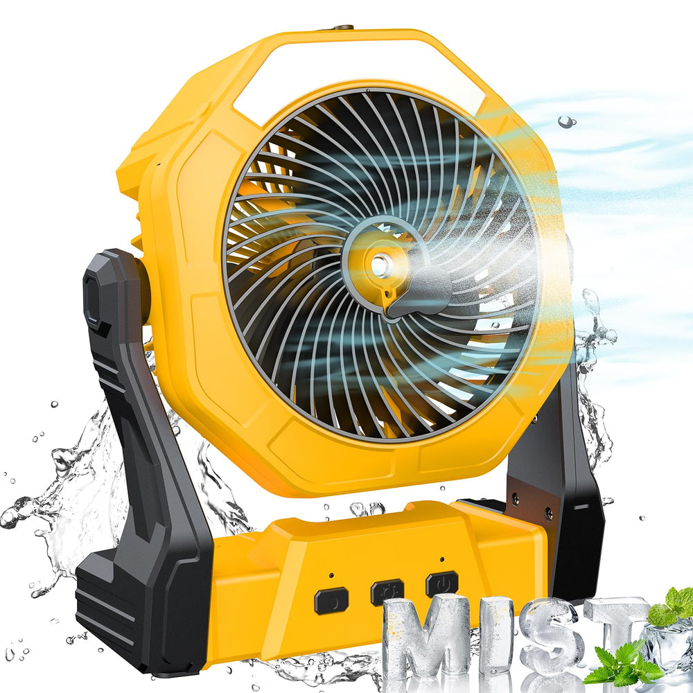 Ausic front packaging showing fan features and portable benefits