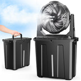 Ausic front view with bucket showing compact portability and cooling benefit