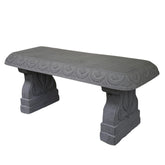 AUSTRAM bench front view showing classical stone look and sturdy seating