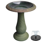 AUSTRAM front view pedestal bird bath showing elegant stone look and stability