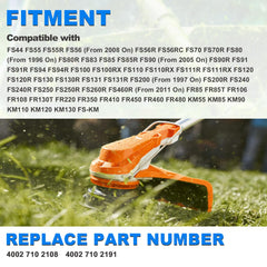 AUTOBABA trimmer head mounted on Stihl trimmer demonstrating compatibility benefit