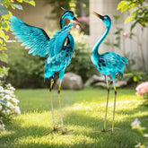 Autodaya front view of oversized crane statue showing elegant silhouette and garden appeal