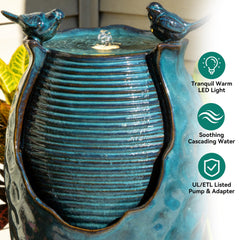 Autodaya top rim view with shallow birdbath area inviting birds and gentle splashing