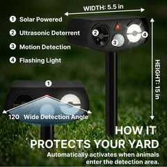 AWISH top solar panel close up charging the repeller for continuous power