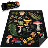 awufncksn front view of mushroom blanket shows roomy design and cheerful print