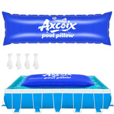 Axcoix front view of inflated pool pillow showing durable construction and clear use