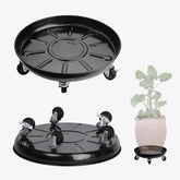 AyaLight front view of two black metal plant dollies showing robust design and finish