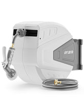 Ayleid front view wall-mounted reel showing compact storage and neat hose benefit