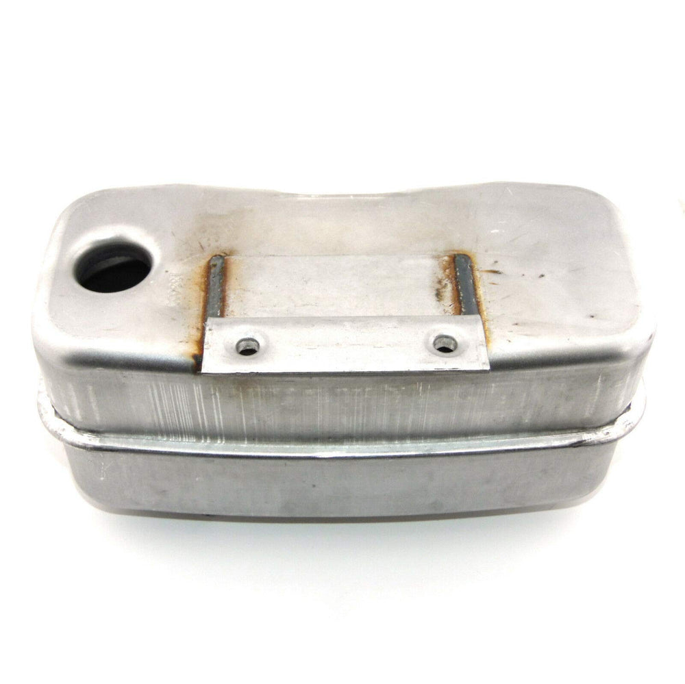 AYP muffler front view showing fitment holes and OEM quality benefit