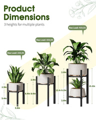 AZADESJET close-up of the tall dual-tier stand holding two pots for layered display