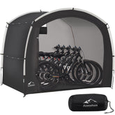 Azaeahom front view of XL bike storage shed protecting bicycles outdoors
