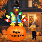 B&D front view of turkey-on-pumpkin inflatable boosting curb appeal