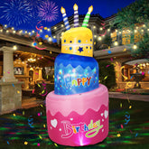 B&D front view of inflatable cake showing festive design and instant party impact