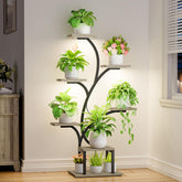 BACEKOLL front view of tree-shaped plant stand showing seven tiers and neat display benefit