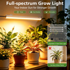 BACEKOLL close-up of three-head grow lights providing full-spectrum benefit