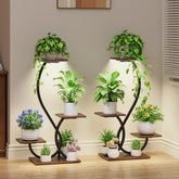 BACEKOLL front view of two plant stands showing space-saving corner benefit
