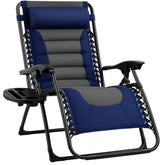 Backyard Expressions front view of deluxe XL recliner showing wide seat and frame, comfortable lounging