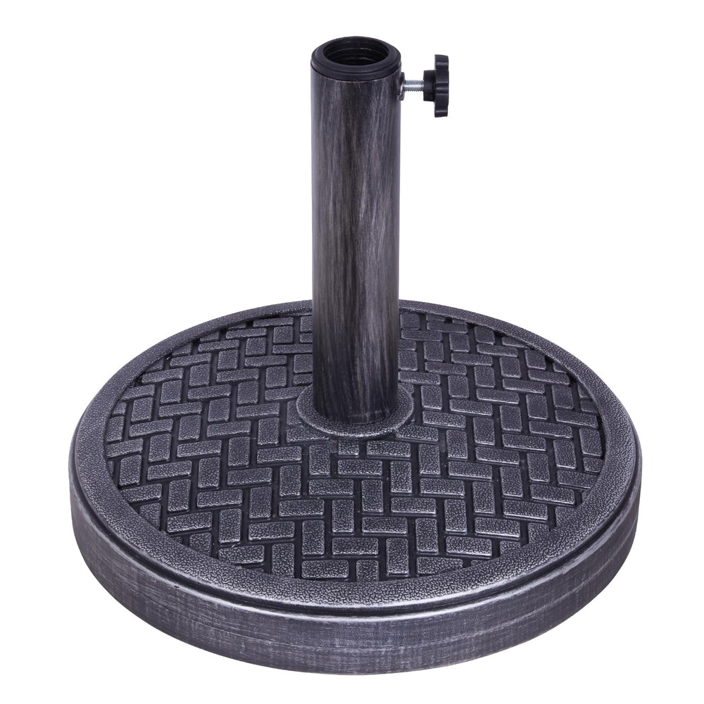 Backyard Expressions front view umbrella base showing stable design and curb appeal