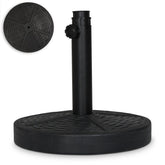 Backyard Expressions front view of umbrella base showing stable design and weight