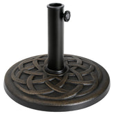 BACKYARD EXPRESSIONS umbrella base front view showing stable 21 lb weighted design