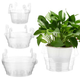 Baderke front view of tray set showing clear drip trays protecting surfaces