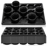 Baderke front view of 12-pack trays showing organized 15-cell layout and benefit of group planting