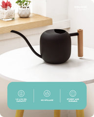 Baffect long spout close-up showing precise pour control benefit