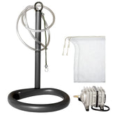 Bag-A-Nut Worm Brew assembled kit in 5-gallon bucket showing pump and accessories providing easy brewing