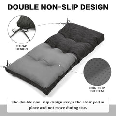 baibu tied straps securing cushion to bench to keep pad fixed in place