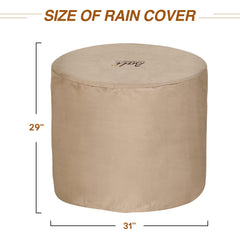 BALI OUTDOORS overhead shot of cover on round fire pit protecting from rain