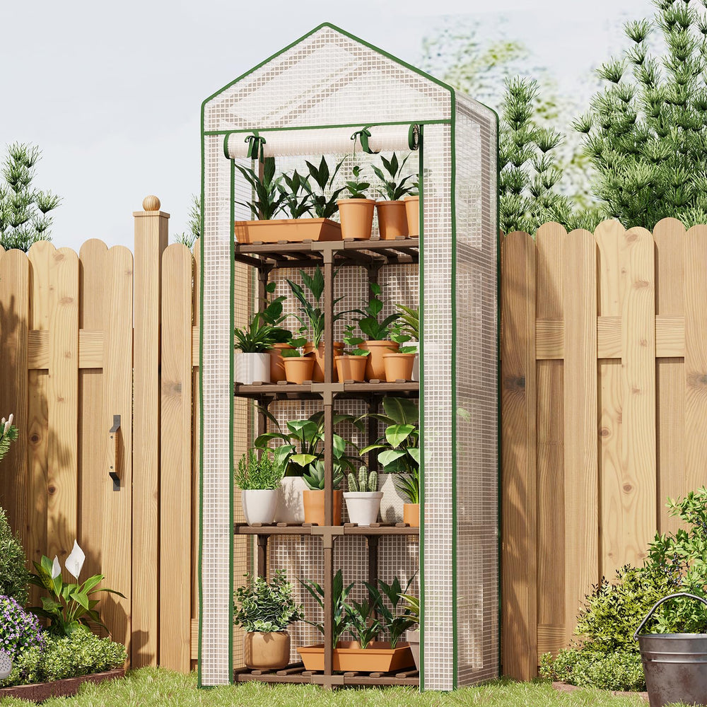 Bamworld front view assembled greenhouse showing full four-tier benefit