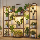Bamworld front view full plant shelf showing capacity and organization benefit