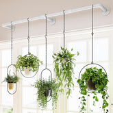 Bamworld front view of 63 inch metal plant hanger showing clean profile and capacity