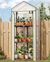 Bamworld front view plant stand showing compact vertical storage and neat organization