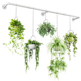 Bamworld front view of white 70in rod hanger showing clean minimalist benefit
